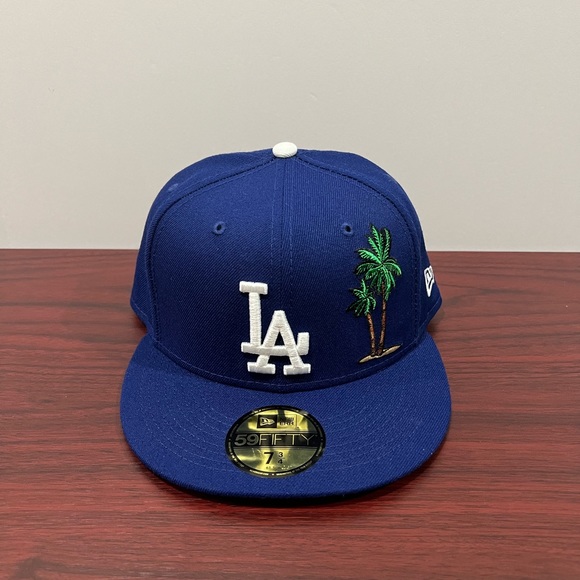 New Era, 59Fifty Fitted Hat, Los Angeles Dodgers, Blue & White - Picture 1 of 10